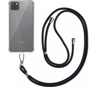 Etui pour téléphone portable Smartphonica adapté à Huawei Y5P Coque transparente antichoc avec dragonne détachable - Coque arrière en silicone antichoc avec dragonne