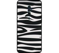 Etui pour téléphone portable Smartphonica adapté à l'Oppo Reno 10X Zoom avec imprimé zébré - Coque arrière TPU design zébré - Noir Blanc
