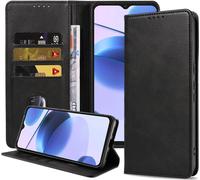 Étui pour téléphone portable Smartphonica adapté à Realme C35 etui en simili cuir avec fermoir magnétique et porte-cartes Etui à livres avec Rabat - Noir