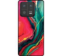Étui pour téléphone portable Smartphonica Convient à Xiaomi 13 Pro avec impression de marbre rouge et vert - Coque arrière en TPU Design Marbre Rouge Vert
