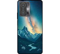 Étui pour téléphone Smartphonica Convient à Xiaomi 11T / 11T Pro avec impression de ciel étoilé - Coque arrière en TPU Coque avec design de l'espace et de la voie lactée