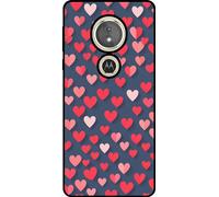 Étui pour téléphone Smartphonica Convient pour Motorola Moto E5 / Moto G6 Play avec motifs de cœurs roses et rouges - TPU Coque arrière avec motifs de cœurs roses et rouges