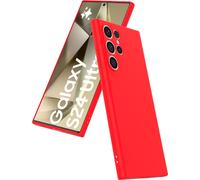 Étui pour téléphone Smartphonica Convient pour Samsung Galaxy S24 Ultra Silicone avec protection souple Intérieur - BackCover Case Soft Inside - Rouge