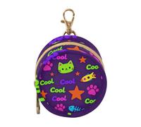 Étui pour tétine avec fermeture éclair et clip Motif patte de chat Violet foncé