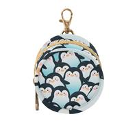 Étui pour tétine avec fermeture éclair et clip Motif pingouin Bleu/noir