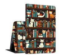 Étui pour toute nouvelle tablette Amazon Kindle Fire HD 8 et 8 Plus (12e/10e génération, version 2024/2022/2020) 8" avec fonction veille/réveil automatique, bibliothèque aquarelle