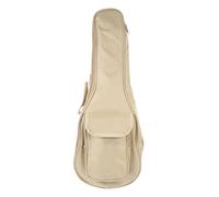 Étui pour Ukulélé 24 Pouces Beige avec Poche et Fermeture Double | Oxford 600d Matelassé, Longueur Réglable, Poignée Latérale, Bouton D’ajustement Carbone