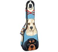 Étui pour ukulélé avec motif bouledogue français, sac rembourré pour ukulélé de concert de 58,4 cm, imperméable et durable, Multicolore 10., 25.9x9x3.1in/66x23x8cm, Organiseur de sac