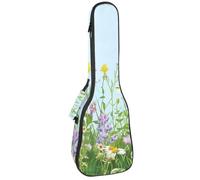 Étui pour ukulélé avec motif de bouledogue français portant des lunettes et une écharpe, sac rembourré pour ukulélé de concert de 58,4 cm, imperméable et durable, Multicolore 07, 25.9x9x3.1in