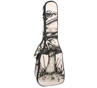 Étui pour ukulélé avec motif de bouledogue français portant des lunettes et une écharpe, sac rembourré pour ukulélé de concert de 58,4 cm, imperméable et durable, Multicolore 08, 25.9x9x3.1in