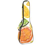 Étui pour ukulélé concert Citrons et fruits tranchés Fond d'été doux épais rembourré Sac à dos Ukulélé 10 mm d'épaisseur Rembourrage en éponge, Multicolore 01., 25.9x9x3.1in/66x23x8cm, Organiseur de