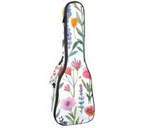 Étui pour ukulélé concert mignon animal grenouille tenant divers cœurs doux épais rembourré sac à dos ukulélé 10 mm d'épaisseur rembourrage éponge, Multicolore 06, 25.9x9x3.1in/66x23x8cm, Organiseur