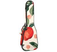 Étui pour ukulélé concert Oiseau, papillon et fleur, branche de feuille, rembourré, doux et épais, rembourrage en éponge de 10 mm d'épaisseur, Multicolore 05, 25.9x9x3.1in/66x23x8cm, Organiseur de sac