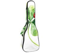 Étui pour ukulélé de concert Aquarelle St-Patrick Day Trèfle Arc-en-ciel Monnaies Doux Épais Rembourré Ukulélé Sac à dos Ukulélé 10 mm d'épaisseur Rembourrage en éponge, Multicolore 07, 25.9x9x3.1in