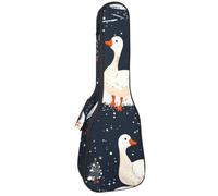 Étui pour ukulélé de concert avec motif aquarelle mignon cerf de Noël et branches de baies - Doux et épais - Rembourré - 10 mm d'épaisseur - Rembourrage en éponge, Multicolore 05, 25.9x9x3.1in