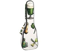 Étui pour ukulélé de concert avec symboles de la Saint-Patrick et trèfle à trois feuilles et trèfle à quatre feuilles rembourré doux et épais 10 mm d'épaisseur Rembourrage en éponge, Multicolore 04