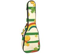 Étui pour ukulélé de concert avec symboles de la Saint-Patrick et trèfle à trois feuilles et trèfle à quatre feuilles rembourré doux et épais 10 mm d'épaisseur Rembourrage en éponge, Multicolore 10