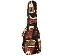 Étui pour ukulélé de concert de 58,4 cm avec motif canne à sucre d'orge et houx, sac rembourré pour ukulélé concert, imperméable et durable, Multicolore 06, 25.9x9x3.1in/66x23x8cm, Organiseur de sac