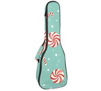 Étui pour ukulélé de concert de 58,4 cm avec motif canne à sucre d'orge et houx, sac rembourré pour ukulélé concert, imperméable et durable, Multicolore 02, 25.9x9x3.1in/66x23x8cm, Organiseur de sac