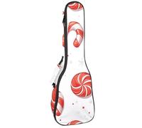 Étui pour ukulélé de concert de 58,4 cm avec motif canne à sucre d'orge et houx, sac rembourré pour ukulélé concert, imperméable et durable, Multicolore 03., 25.9x9x3.1in/66x23x8cm, Organiseur de sac