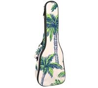 Étui pour ukulélé de concert de 58,4 cm avec motif fleurs de prairie d'été sur fond blanc Sac rembourré avec rangement et bretelles, Multicolore 02, 25.9x9x3.1in/66x23x8cm, Organiseur de sac