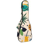 Étui pour ukulélé de concert de 58,4 cm avec motif tête de mort avec champignon sorcier, papillon, plante de nuit, sac rembourré avec rangement et bretelles, Multicolore 04, 25.9x9x3.1in/66x23x8cm