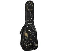 Étui pour ukulélé de concert de 58,4 cm - Ciel nocturne mystique avec constellations - Sac rembourré avec rangement et bretelles, Multicolore 08, 25.9x9x3.1in/66x23x8cm, Organiseur de sac