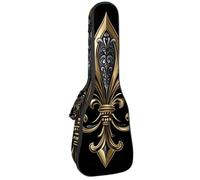 Étui pour ukulélé de concert de 58,4 cm, esthétique, aquarelle, vagues bleu marine, sac rembourré avec rangement et bretelles, Multicolore 08, 25.9x9x3.1in/66x23x8cm, Organiseur de sac