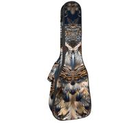 Étui pour ukulélé de concert de 58,4 cm - Esthétique - Motif chouette - Rembourré - Avec rangement et bretelles, Multicolore 01., 25.9x9x3.1in/66x23x8cm, Organiseur de sac