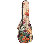 Étui pour ukulélé de concert de 58,4 cm - Esthétique - Phase de lune - Arbre de vie - Papillon coloré - Sac rembourré avec rangement et bretelles, Multicolore 06, 25.9x9x3.1in/66x23x8cm, Organiseur de