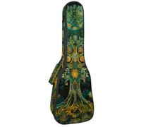 Étui pour ukulélé de concert de 58,4 cm - Esthétique - Phase de lune - Arbre de vie - Papillon coloré - Sac rembourré avec rangement et bretelles, Multicolore 07, 25.9x9x3.1in/66x23x8cm, Organiseur de