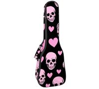 Étui pour ukulélé de concert de 58,4 cm - Motif fleurs de tulipes roses avec feuilles - Sac rembourré avec rangement et bretelles, Multicolore 07, 25.9x9x3.1in/66x23x8cm, Organiseur de sac