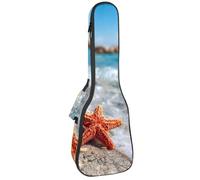 Étui pour ukulélé de concert de 58,4 cm, motif hippocampe avec plantes sous-marines, pierres, sac rembourré avec rangement et bretelles, Multicolore 05, 25.9x9x3.1in/66x23x8cm, Organiseur de sac