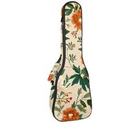 Étui pour ukulélé de concert de 58,4 cm, motif hippocampe avec plantes sous-marines, pierres, sac rembourré avec rangement et bretelles, Multicolore 09, 25.9x9x3.1in/66x23x8cm, Organiseur de sac