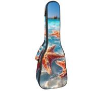 Étui pour ukulélé de concert de 58,4 cm, motif hippocampe avec plantes sous-marines, pierres, sac rembourré avec rangement et bretelles, Multicolore 06, 25.9x9x3.1in/66x23x8cm, Organiseur de sac