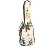 Étui pour ukulélé de concert de Noël en forme de canne à sucre d'orge et de flocons de neige avec rangement, sac de transport étanche, rembourrage en éponge de 1 cm d'épaisseur, Multicolore 09