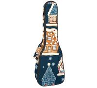 Étui pour ukulélé de concert de Noël en forme de canne à sucre d'orge et de flocons de neige avec rangement, sac de transport étanche, rembourrage en éponge de 1 cm d'épaisseur, Multicolore 08