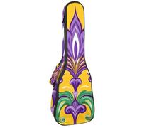 Étui pour ukulélé de concert Mardi Gras Symboles Fêtes Ficelles de Perles Doux Épais Rembourré Ukulélé Sac à dos 10 mm d'épaisseur Rembourrage en éponge, Multicolore 05, 25.9x9x3.1in/66x23x8cm