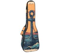 Étui pour ukulélé de concert vintage ancre été aventure océanique motif art océan doux rembourré sac à dos ukulélé 10 mm d'épaisseur rembourrage éponge, Multicolore 03., 25.9x9x3.1in/66x23x8cm