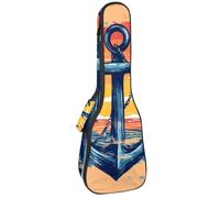 Étui pour ukulélé de concert vintage ancre été aventure océanique motif art océan doux rembourré sac à dos ukulélé 10 mm d'épaisseur rembourrage éponge, Multicolore 09, 25.9x9x3.1in/66x23x8cm
