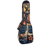 Étui pour ukulélé de concert vintage ancre été aventure océanique motif art océan doux rembourré sac à dos ukulélé 10 mm d'épaisseur rembourrage éponge, Multicolore 01., 25.9x9x3.1in/66x23x8cm