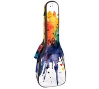 Étui pour ukulélé de concert vintage avec drapeau à damier rembourré doux et épais 10 mm d'épaisseur rembourrage en éponge, Multicolore 08, 25.9x9x3.1in/66x23x8cm, Organiseur de sac