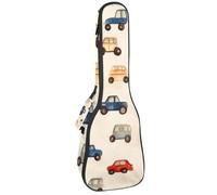 Étui pour ukulélé de concert vintage avec drapeau à damier rembourré doux et épais 10 mm d'épaisseur rembourrage en éponge, Multicolore 06, 25.9x9x3.1in/66x23x8cm, Organiseur de sac