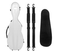 Étui pour violon Boîte en fibre de carbone for violon 4/4, coque grille épaisse blanche avancée, humidimètre for avec hygromètre et sangle sac à dos
