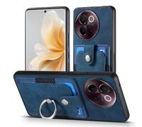 Étui Pour Vivo V40 Lite Support Fente Pour Crad Support De Bague Support De Voiture Magnétique - Bleu