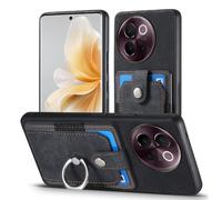 Étui Pour Vivo V40 Lite Support Fente Pour Crad Support De Bague Support De Voiture Magnétique - Noir