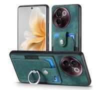 Étui Pour Vivo V40 Lite Support Fente Pour Crad Support De Bague Support De Voiture Magnétique - Vert