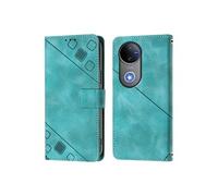 Etui Pour Vivo V50 Portefeuille A Rabot Titulaire De La Carte Cuir Magnétique FOXDOCK Vert