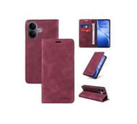 Etui pour VIVO V60 Lite RFID Blocking Flip Book Pliant Wallet Cuir avec porte-carte et couvercle de la kickstand compatible avec VIVO V60 Lite-Rouge