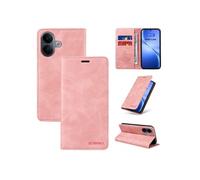 Etui pour VIVO V60 Lite RFID Blocking Flip Book Pliant Wallet Cuir avec porte-carte et couvercle de la kickstand compatible avec VIVO V60 Lite-Rose